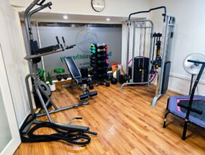 Room Bookings Weights area in the Bowen Physiotherapy exercise studio